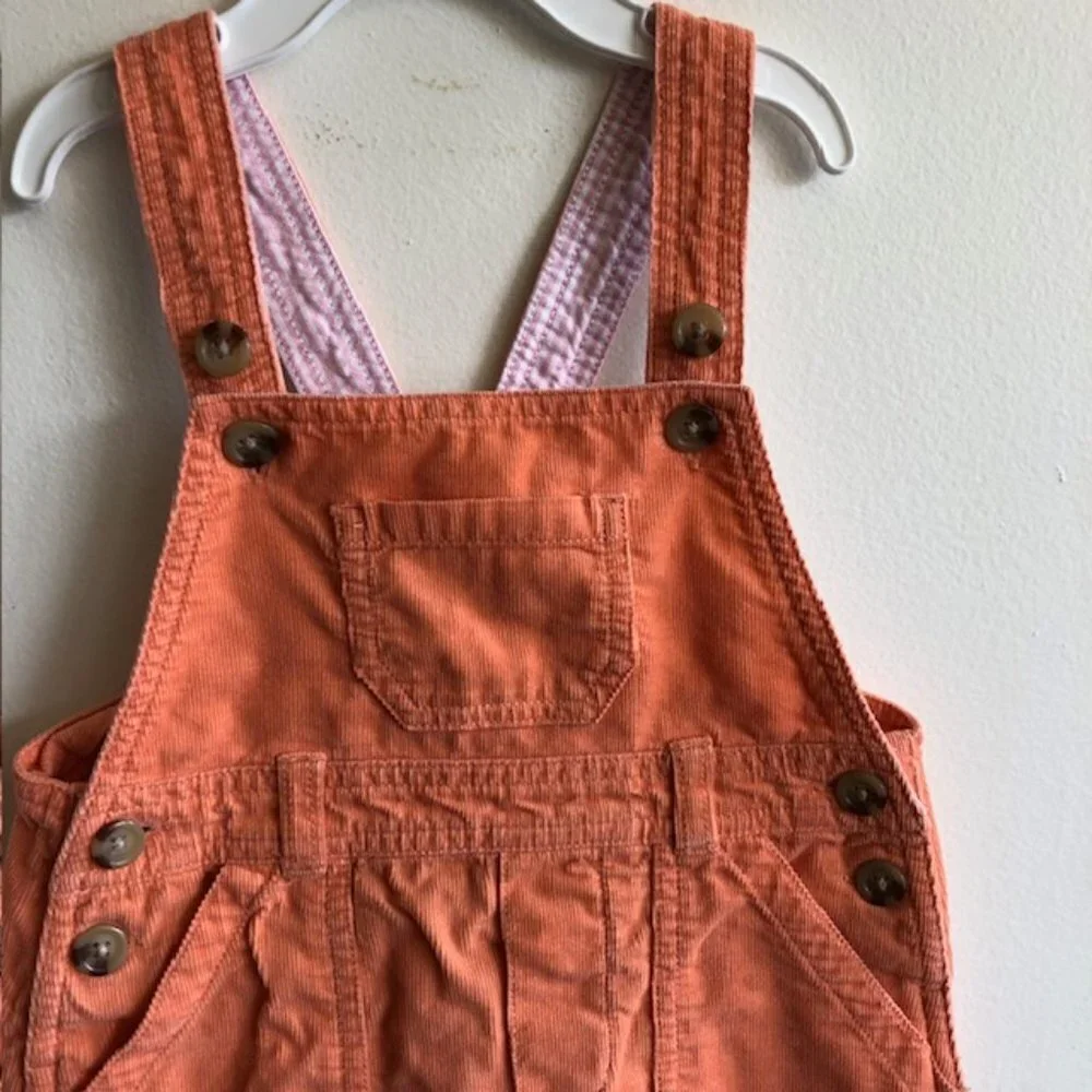 RALPH LAUREN Y2K Corduroy Orange Overall Jumper Dress 4